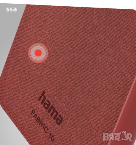 Външна батерия HAMA Fabric 10, 10000 mAh, 2 изхода: USB-C, USB-A, LiPolym, Червен HAMA-201657, снимка 3 - Външни батерии - 43355410