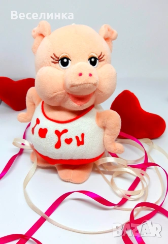 Плюшено прасе за Свети Валентин-013, снимка 5 - Романтични подаръци - 53037103
