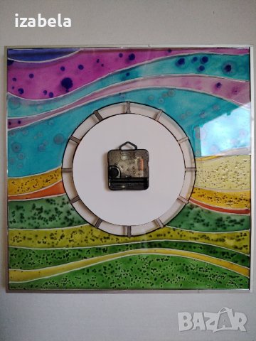 ръчно рисуван часовник 3, снимка 3 - Стенни часовници - 42962958