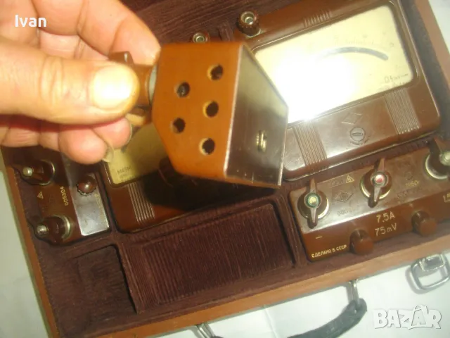 НОВА РУСКА СССР 1959г. ИЗМЕРВАТЕЛНА СТАНЦИЯ ДО 30 АМПЕРА М45М ПЪЛЕН КОМПЛЕКТ В КОЖЕНА ЧАНТА, снимка 15 - Други инструменти - 49293364