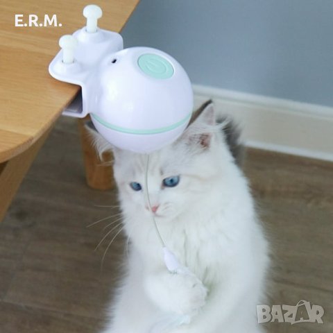 Автоматична интерактивна лазерна играчка за котки – електрическа произволна въртяща се лазерна показ, снимка 4 - За котки - 43562530