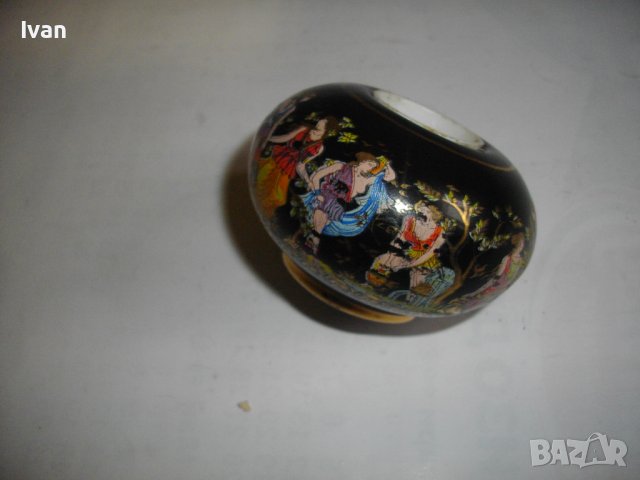 Малък Ръчно Рисуван Свещник-Керамика с Глазура-Гръцка Митология, снимка 15 - Други - 39821582