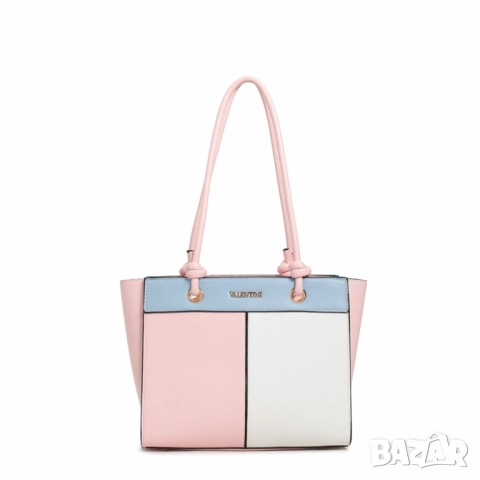 Елегантна дамска чанта с трицветен дизайн