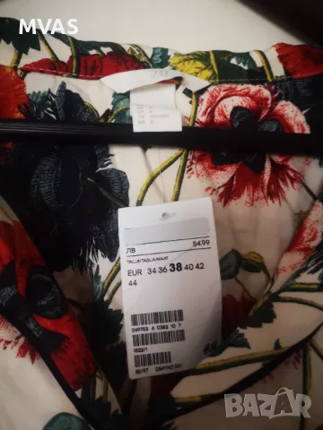 Нова -40% H&M дамска риза на макове M L размер с етикет, снимка 4 - Ризи - 47358940
