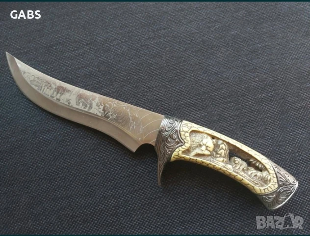 Колекционерски ловен нож с поставка-два модела, снимка 8 - Ножове - 50673139