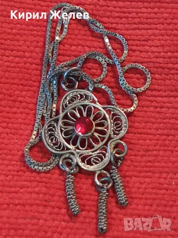 СТАРИНЕН ФИЛИГРАНЕН СРЕБЪРЕН МЕДАЛЬОН с ФИНА СРЕБЪРНА ВЕРИЖКА СРЕБРО 925 с НУЖДА от ЗАКОПЧАЛКА 26418, снимка 14 - Антикварни и старинни предмети - 49981839