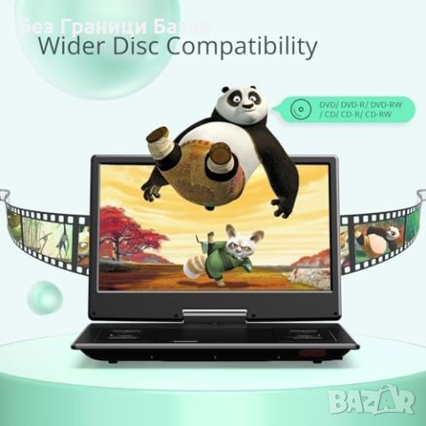 Нов OTON Портативен DVD плейър14.1", Въртящ Екран, 6ч Възпроизвеждане, снимка 3 - Друга електроника - 44050591