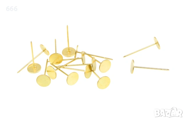 60 бр. 18 мм x 50 мм плоски декоративни тапицерски гвоздеи, мебелни пирони, златни, снимка 2 - Други стоки за дома - 53037334