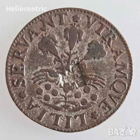 Луи 13 меден жетон 1610-1643, снимка 4 - Антикварни и старинни предмети - 51892394