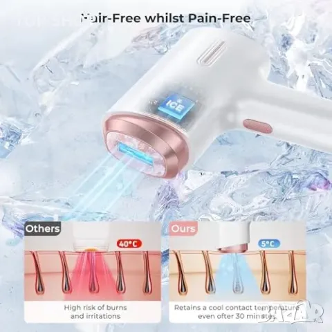 Нов IPL уред за епилация с 5°C охлаждане и 999,900 импулса премахва косми, снимка 3 - Тримери - 49339237