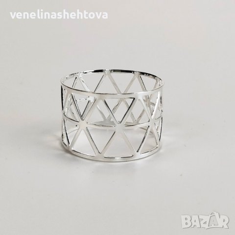 Комплект 6 броя пръстени/рингове за салфетки за плат в сребрист цвят , снимка 5 - Други - 43875917