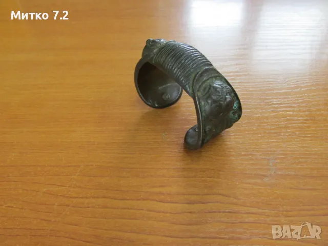 Стара автентична  възрожденска гривна - рогатка, снимка 2 - Антикварни и старинни предмети - 50335747