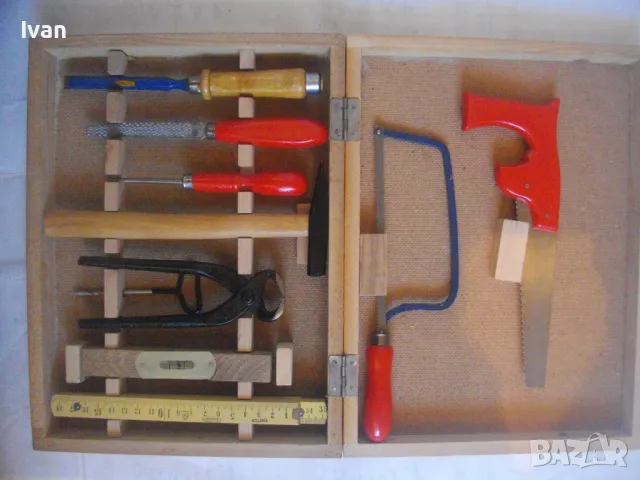 НОВ Немски КОМПЛЕКТ РЪЧНИ ИНСТРУМЕНТИ ТИП ДЕТСКИ ЗА ОБУЧЕНИЕ ПРАКТИКА 10 броя Старо масивно качество