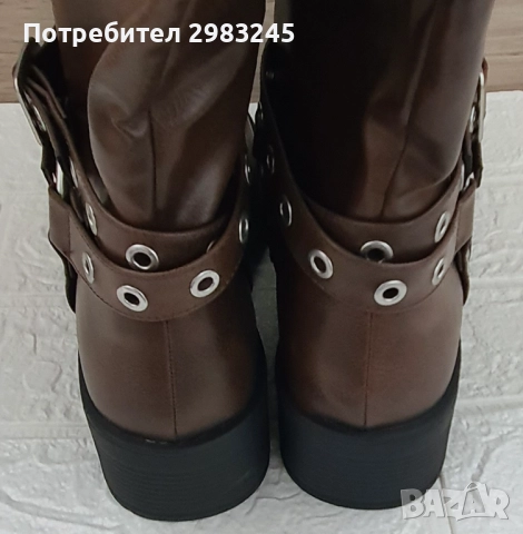 Дамски тъмнокафяви ботуши, снимка 4 - Дамски ботуши - 52796903