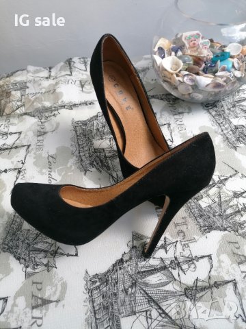Черни обувки на висок ток, снимка 3 - Дамски обувки на ток - 37215256