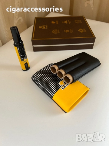 Комплект Cohiba – калъф от естествена кожа и метална запалка, снимка 6 - Запалки - 51102147