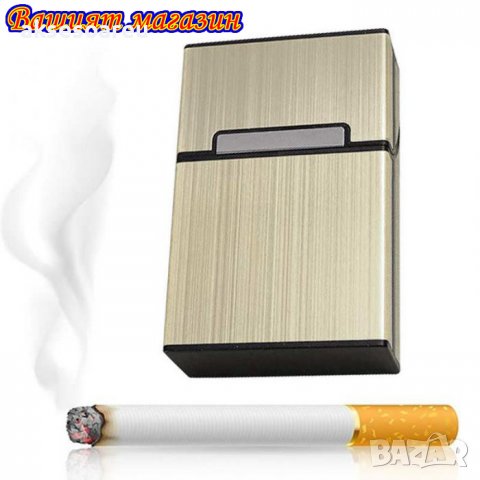 Нова метална кутия табакера с магнитен капак за 80 мм стандартни цигари модна за подарък стилна и кр, снимка 12 - Табакери - 39430966