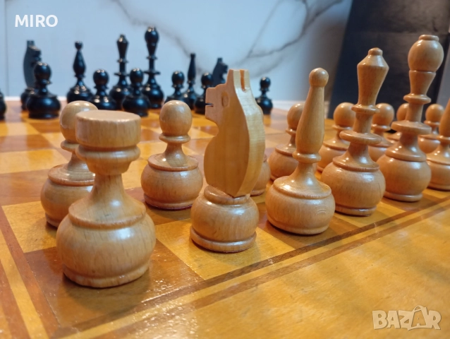 Шах с дървени фигури, снимка 7 - Шах и табла - 52631728
