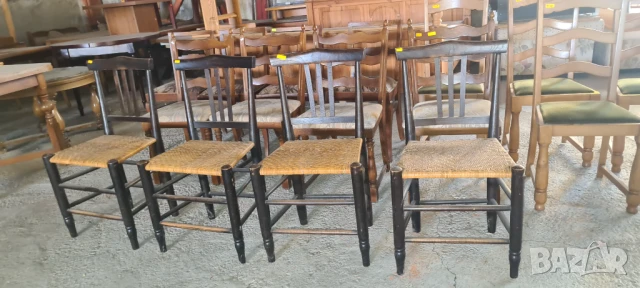 дървени столове с ратанова седалка внос от Европа