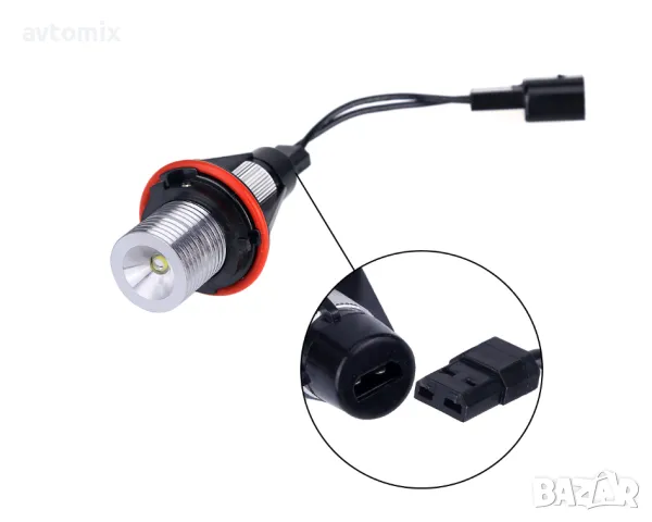 LED крушки Angel Eyes ангелски очи 12V-24V цвят син за BMW с Canbus без грешки, снимка 8 - Аксесоари и консумативи - 50343792