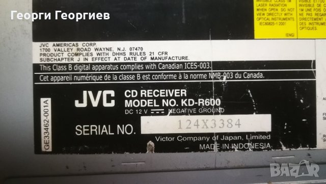JVC KD-R600 CD за кола с диск и USB, снимка 2 - Аксесоари и консумативи - 43938343