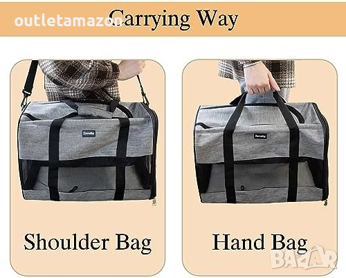 Чанта за транспортиране на котки и кучета Zavothy, дишаща и сгъваема чанта за транспорт , снимка 6 - За котки - 52856073