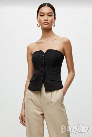 Черно елегантно бюстие, снимка 2 - Корсети, бюстиета, топове - 52569361