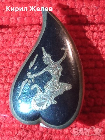 СТАРИННА СЪРЦЕВИДНА СРЕБЪРНА РЪЧНО ОРНАМЕНТИРАНА АВТОРСКА КЛИПС ОБЕЦА СРЕБРО SIAM 800 с НИЕЛО 22011 , снимка 18 - Антикварни и старинни предмети - 40762030