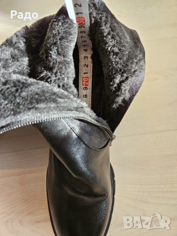 Нови дамски елегантни ботуши STILLO от естествена кожа зимни с вата на висок и дебел ток обувки № 38, снимка 5 - Дамски ботуши - 52944985