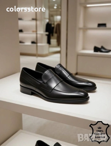 Мъжки обувки - черна ЕСТЕСТВЕНА кожа - 3951 