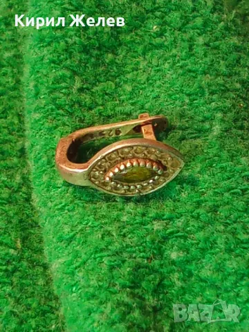 СКЪПОЦЕННА СРЕБЪРНА ОБЕЦА СРЕБРО 925 АНГЛИЯ ЮВЕЛИРНО ФАСЕТИРАН ОЛИВИН / ПЕРИДОТ и ЦИРКОНЧЕТА 47588, снимка 12 - Обеци - 49134768