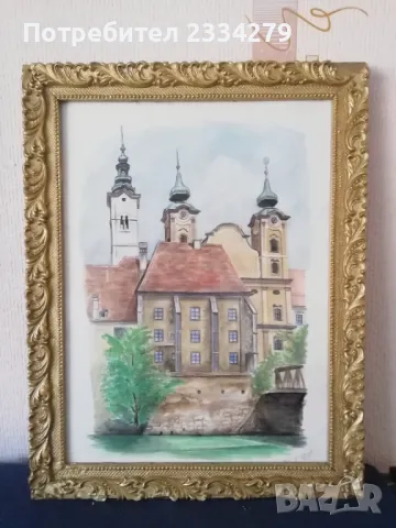 Стари авторски картини поставени в масивни дървени рамки. , снимка 14 - Картини - 47684911