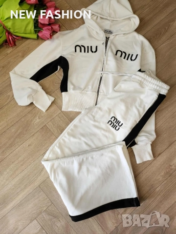 Дамски Памучни Комплекти - Лого Бродирано ✨MIU MIU , снимка 4 - Спортни екипи - 52143588