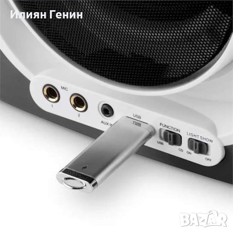 Караоке машина CD USB MP3 LED светлинно шоу 2 X микрофона, снимка 6 - Караоке - 43477004