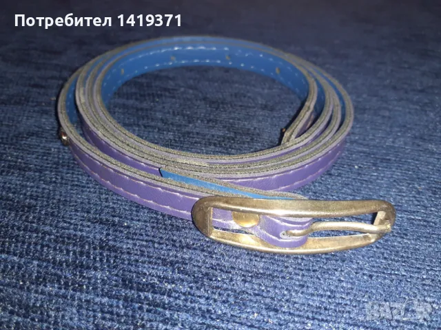 Красив лилав кожен дамски колан с дължина 109 см