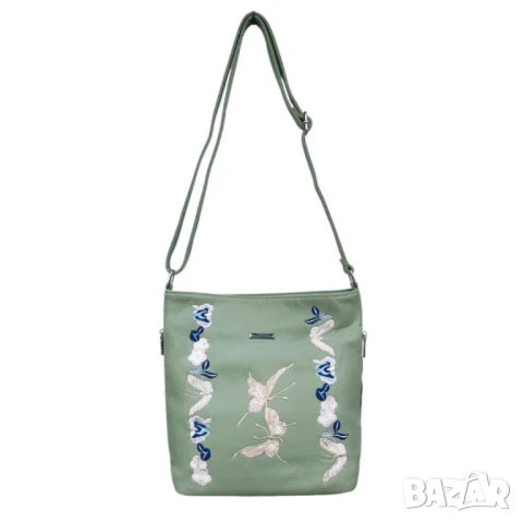 Нежна дамска чанта с флорална бродерия, снимка 4 - Чанти - 50642260