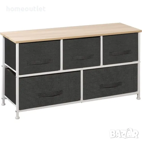 ПРОМОЦИЯ Скрин с дървен плот, метална конструкция и текстилни чекмеджета 10CZSS106-GY