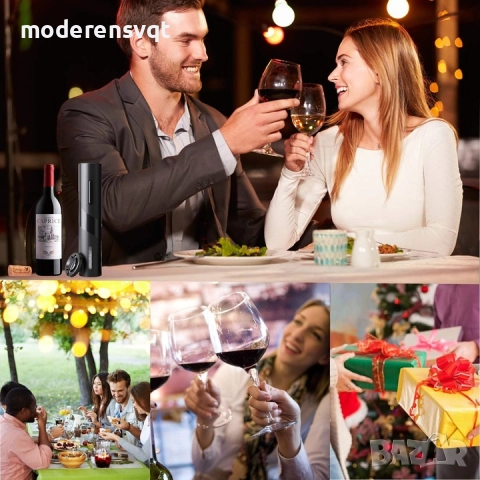 Автоматична отварачка за вино, работеща с батерии, черна, снимка 5 - Аксесоари за кухня - 51443287