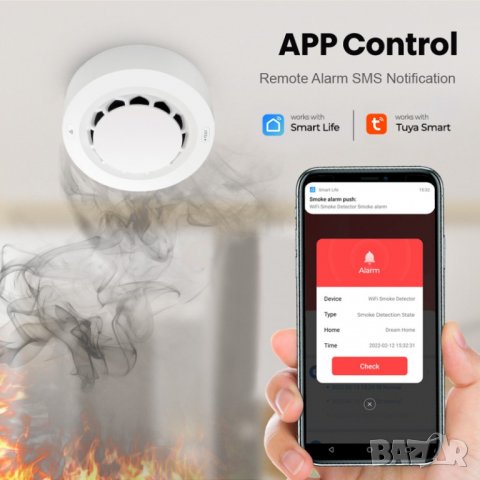 WiFi детектор за дим, снимка 3 - Друга електроника - 39681544