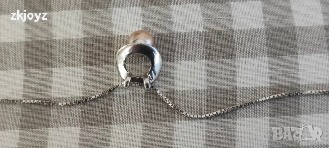 СРЕБЪРНО КОЛИЕ с ПЕРЛА 2.97 гр./ПРОБА 925, снимка 5 - Колиета, медальони, синджири - 48590734