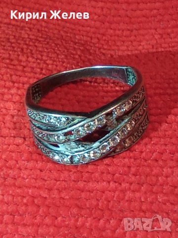 СТАР АЖУРЕН СРЕБЪРЕН СКЪПОЦЕНЕН АРТ ПРЪСТЕН СРЕБРО 925 с ФАСЕТИРАНИ ЦИРКОНИ 32514