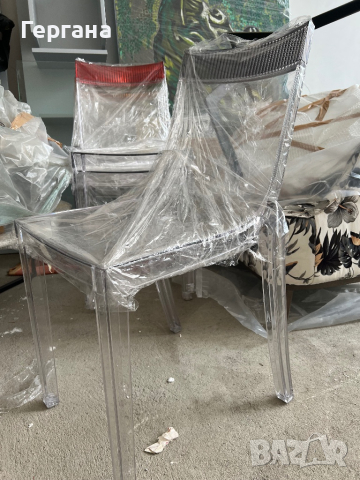 Прозрачни столове Kartell, снимка 2 - Столове - 44878046
