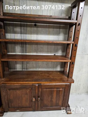 Масивен дъбов шкаф/библиотека с регуриране на рафтовете, снимка 4 - Шкафове - 49680266