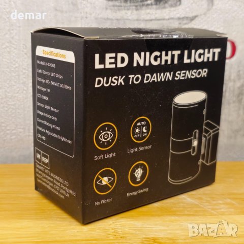 LOHAS-LED димируема ретро стенна нощна лампа,  студено бяло 6000K, черна, снимка 10 - Лампи за стена - 43960866