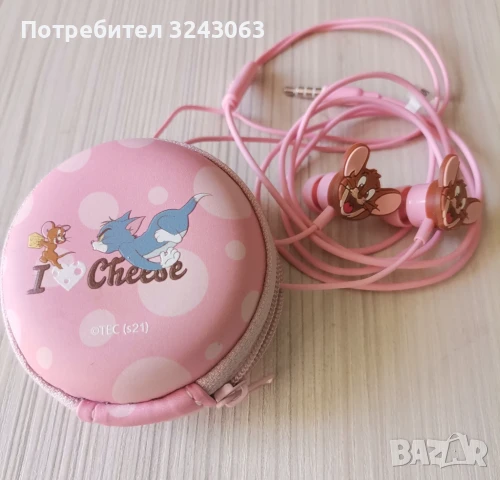 Слушалки MINISO Animal Faces Collection с калъфче