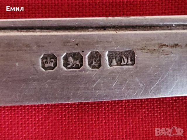 Антикварен сребърен джобен нож 1896, снимка 2 - Колекции - 40286396