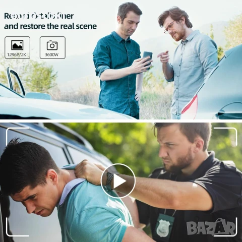 CAMMHD C8-32GB 2K/1296P телесна камера, 11-12 часа видеозапис, нощно виждане, IP67 водоустойчива , снимка 6 - Камери - 51086199