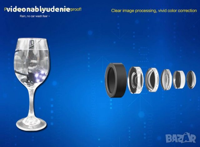 1.8мм 140° 668x576 Универсална Водонепромокаема Камера за Кола с 8 Nano LED за Задно Нощно Виждане, снимка 8 - Аналогови камери - 26217040