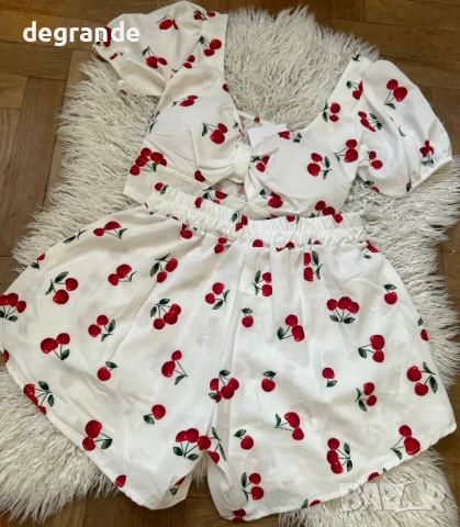 Топ топ топ 🍒Дамски комплект с черешки🍒 , снимка 3 - Комплекти - 51004621