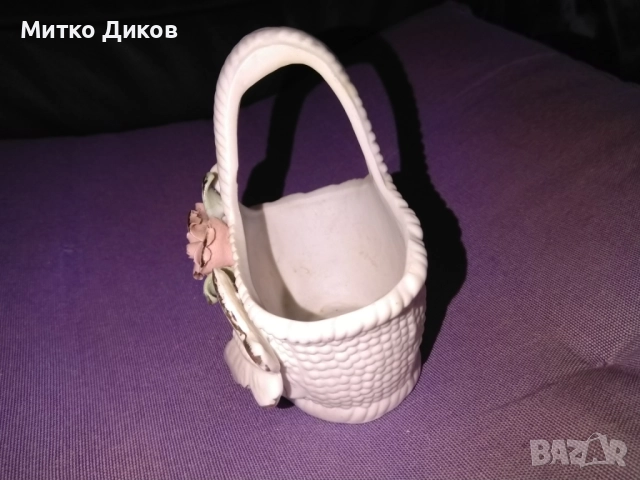 Кошничка рози керамика Н- 110мм и 90х61мм отлична, снимка 4 - Декорация за дома - 51554166